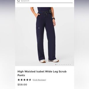 Figs High Waisted Isabel Wide Leg Scrub Pants